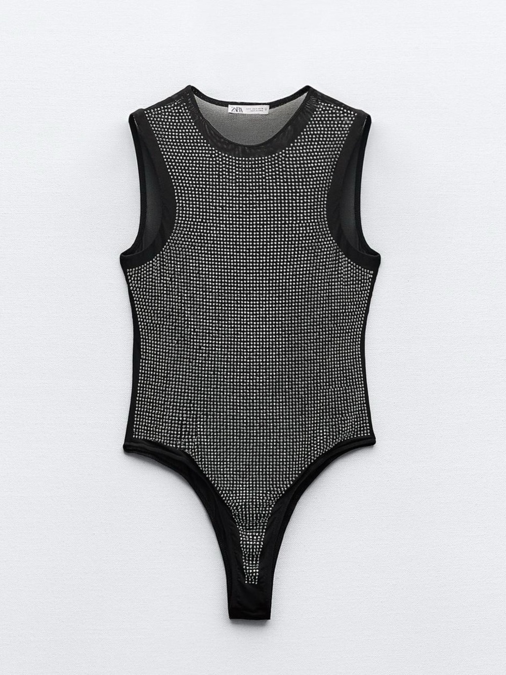 Black Rhinestone-Embellished Kids One-Piece Bodysuit